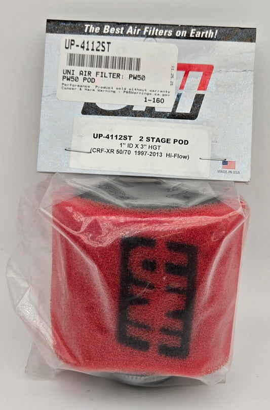 Uni Filter NU-4112ST 2 Stage Air Filter - 2000-2003 HONDA XR50R / 2004-2025 CRF50F