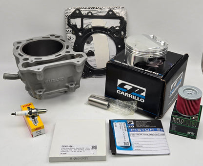 REFURBISHED 90mm OEM STOCK BORE CP 12.0:1 / 12.5:1 DUCTILE STEEL SLEEVED CYLINDER KIT & COMETIC GASKET FOR 2003-2014 SUZUKI LT-Z400 LTZ400 (B)