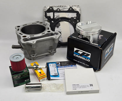 REFURBISHED 90mm OEM STOCK BORE CP 12.0:1 / 12.5:1 DUCTILE STEEL SLEEVED CYLINDER KIT & COMETIC GASKET FOR 2003-2006 KAWASAKI KFX400 (A)