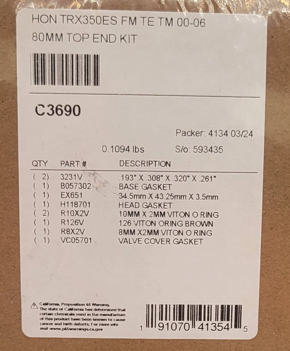 2000 - 2006 HONDA RANCHER TRX350 TRX 350 PISTON CYLINDER KIT 2x4 4x4 UTILITY ATV QUAD