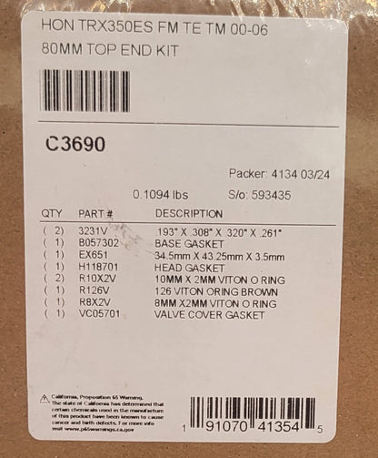 2000 - 2006 HONDA RANCHER TRX350 TRX 350 PISTON CYLINDER KIT 2x4 4x4 UTILITY ATV QUAD