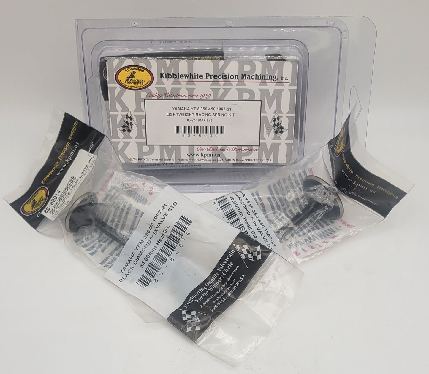 1987 - 2004 YAMAHA WARRIOR 350 YFM350 KIBBLEWHITE LIGHTWEIGHT RACING SPRING KIT with BLACK DIAMOND VALVES