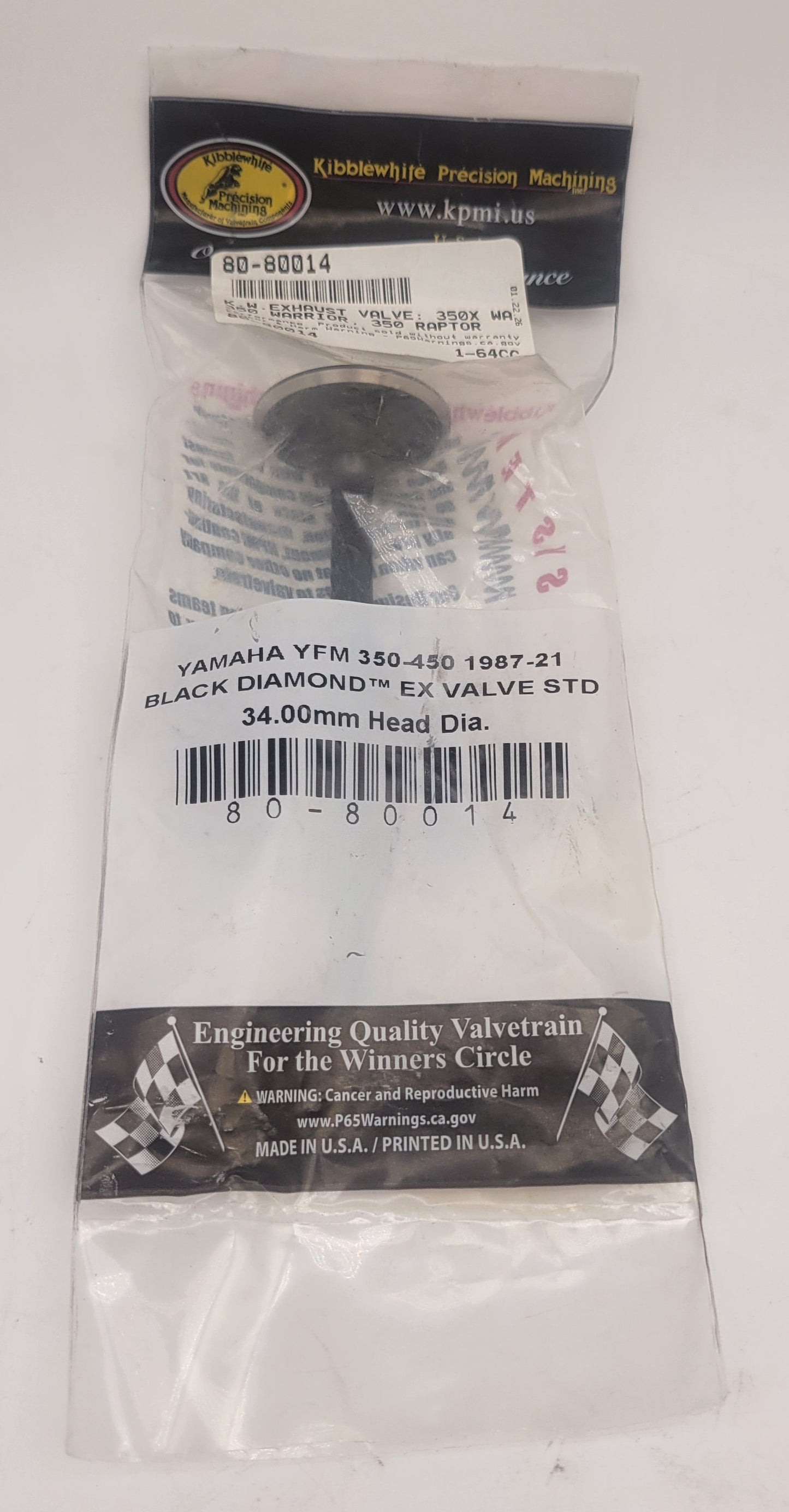 1987 - 2004 YAMAHA WARRIOR 350 YFM350 KIBBLEWHITE LIGHTWEIGHT RACING SPRING KIT with BLACK DIAMOND VALVES