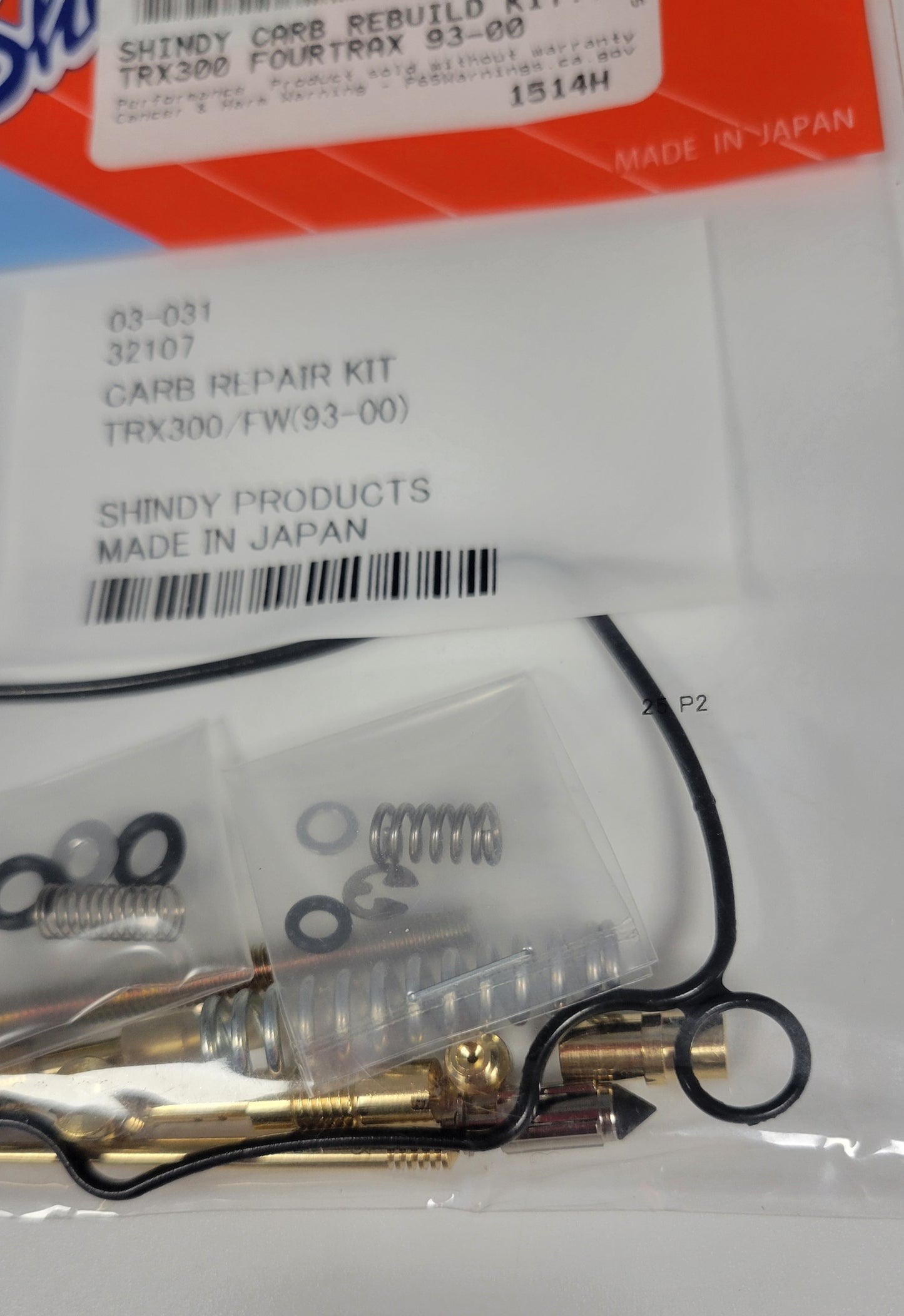 SHINDY CARBURETOR REBUILD KIT 03-031 1993 - 2000 HONDA TRX 300FW TRX300 FOURTRAX 2x4 4x4 UTILITY ATV QUAD