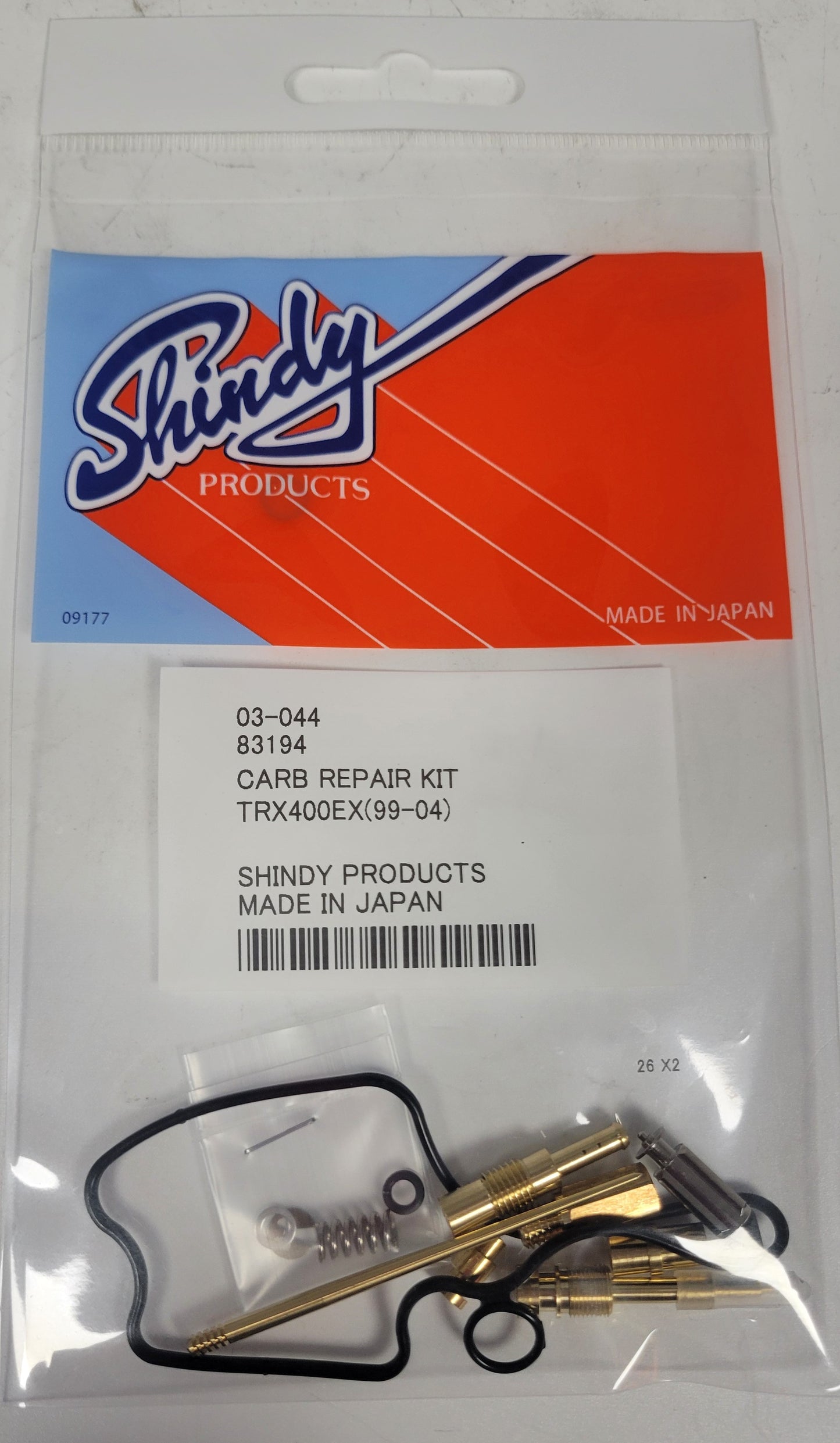 SHINDY CARBURETOR REBUILD KIT 03-044 1999 2000 HONDA TRX 400EX TRX400EX FOURTRAX ATV QUAD