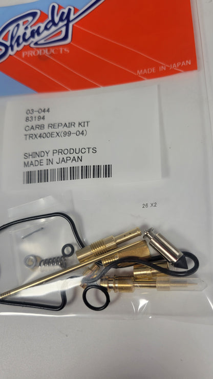 SHINDY CARBURETOR REBUILD KIT 03-044 1999 2000 HONDA TRX 400EX TRX400EX FOURTRAX ATV QUAD