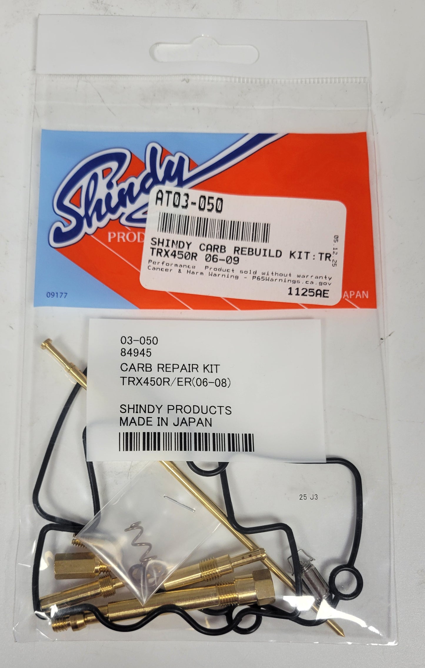 SHINDY CARBURETOR REBUILD KIT 03-050 2006 2007 2008 2009 2012 2013 2014 HONDA TRX 450R TRX450R ATV QUAD