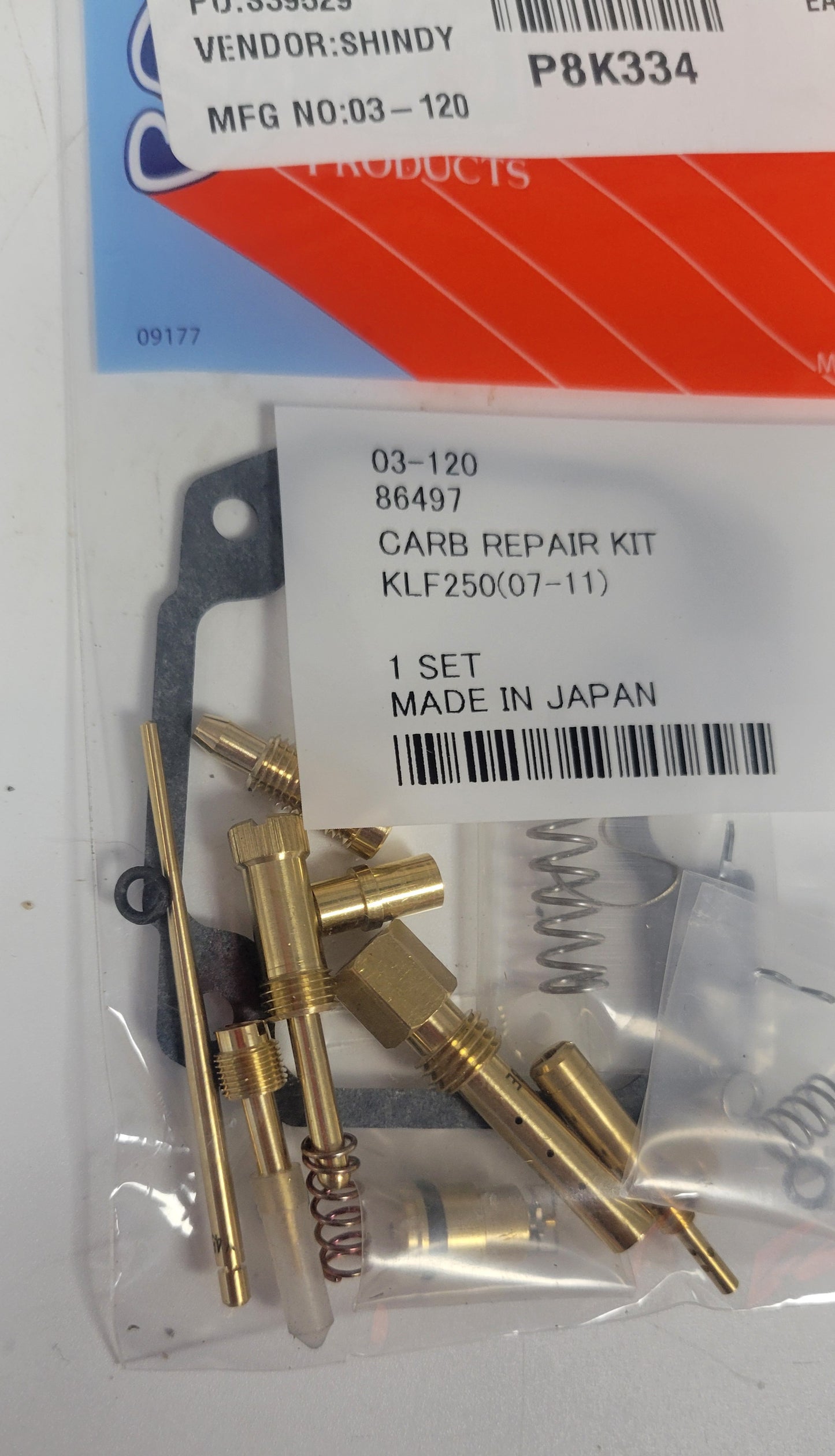 SHINDY CARBURETOR REBUILD KIT 03-120 2007 - 2011 KAWASAKI KLF250 KLF 250 BAYOU  UTILITY ATV QUAD