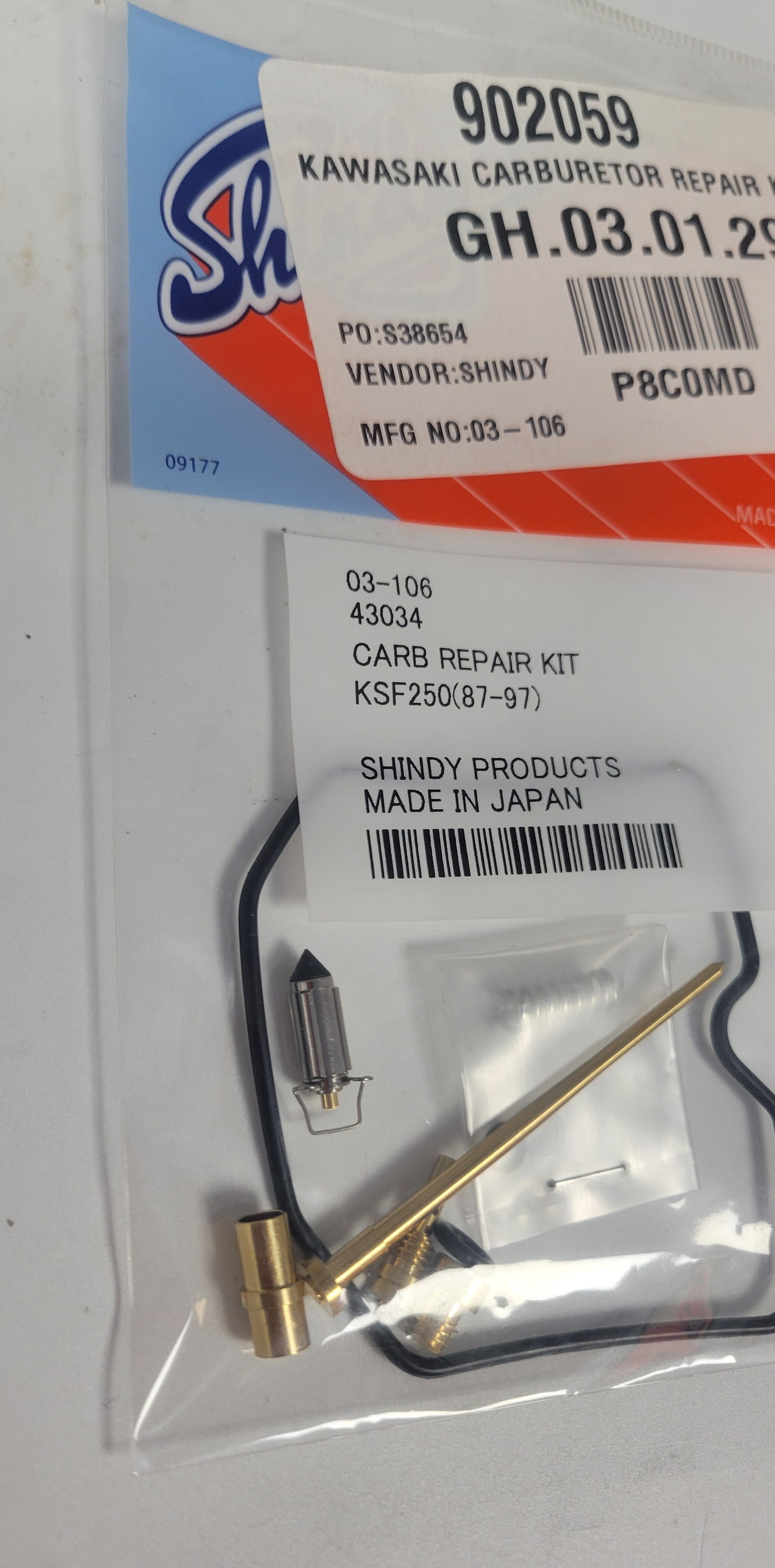 SHINDY CARBURETOR REBUILD KIT 03-106 1987 - 2003 KAWASAKI KSF250 KSF 250 MOJAVE ATV QUAD