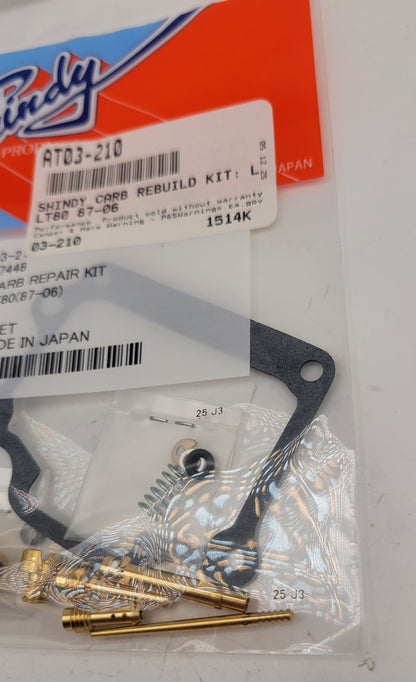 SHINDY CARBURETOR REBUILD KIT 03-210 1987 - 2006 SUZUKI LT 80 LT80 QUADSPORT KIDS 2 STROKE ATV QUAD