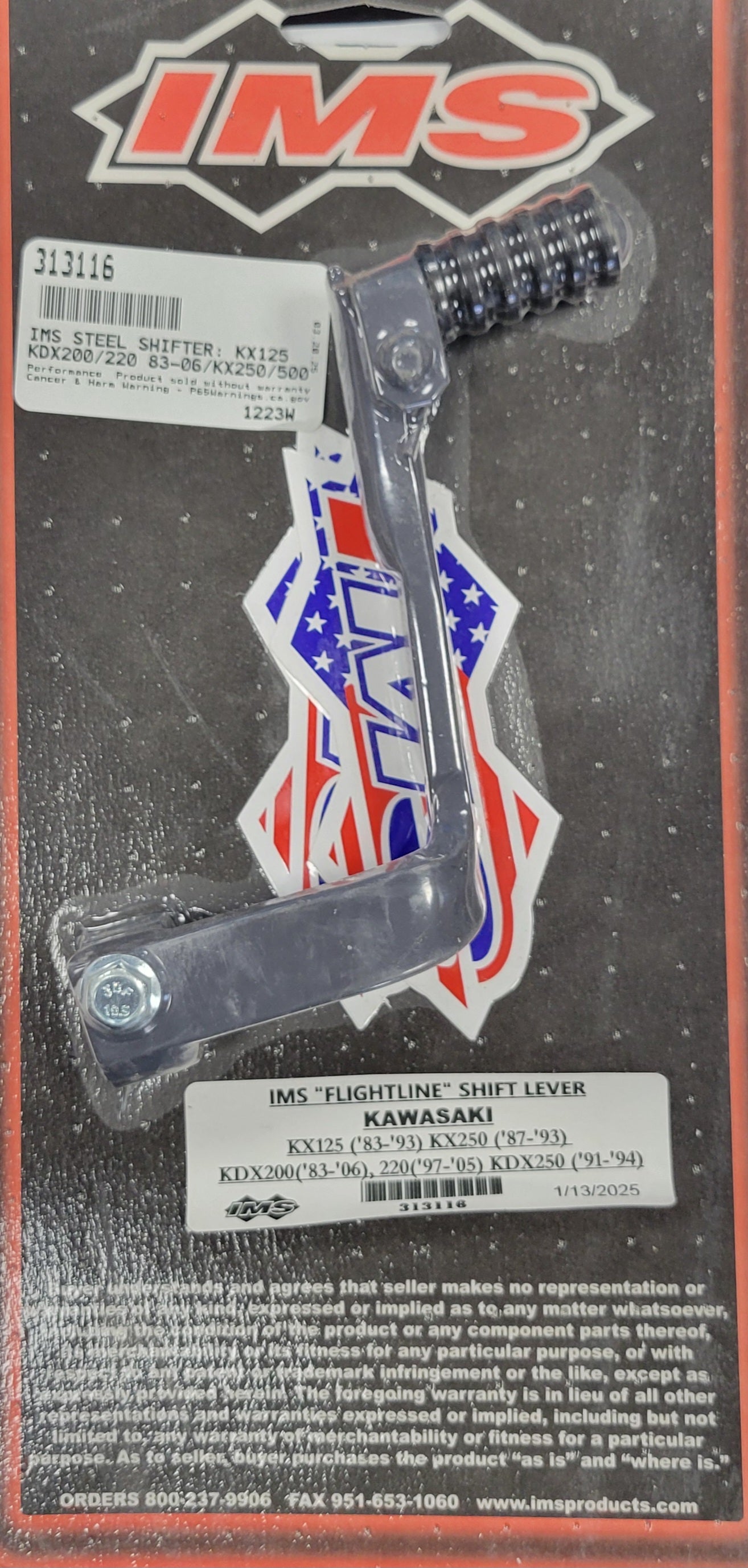 IMS FLIGHTLINE FOLDING SHIFT LEVER 313116 KAWASAKI KX125 KX250 KDX200 KDX220 KDX250
