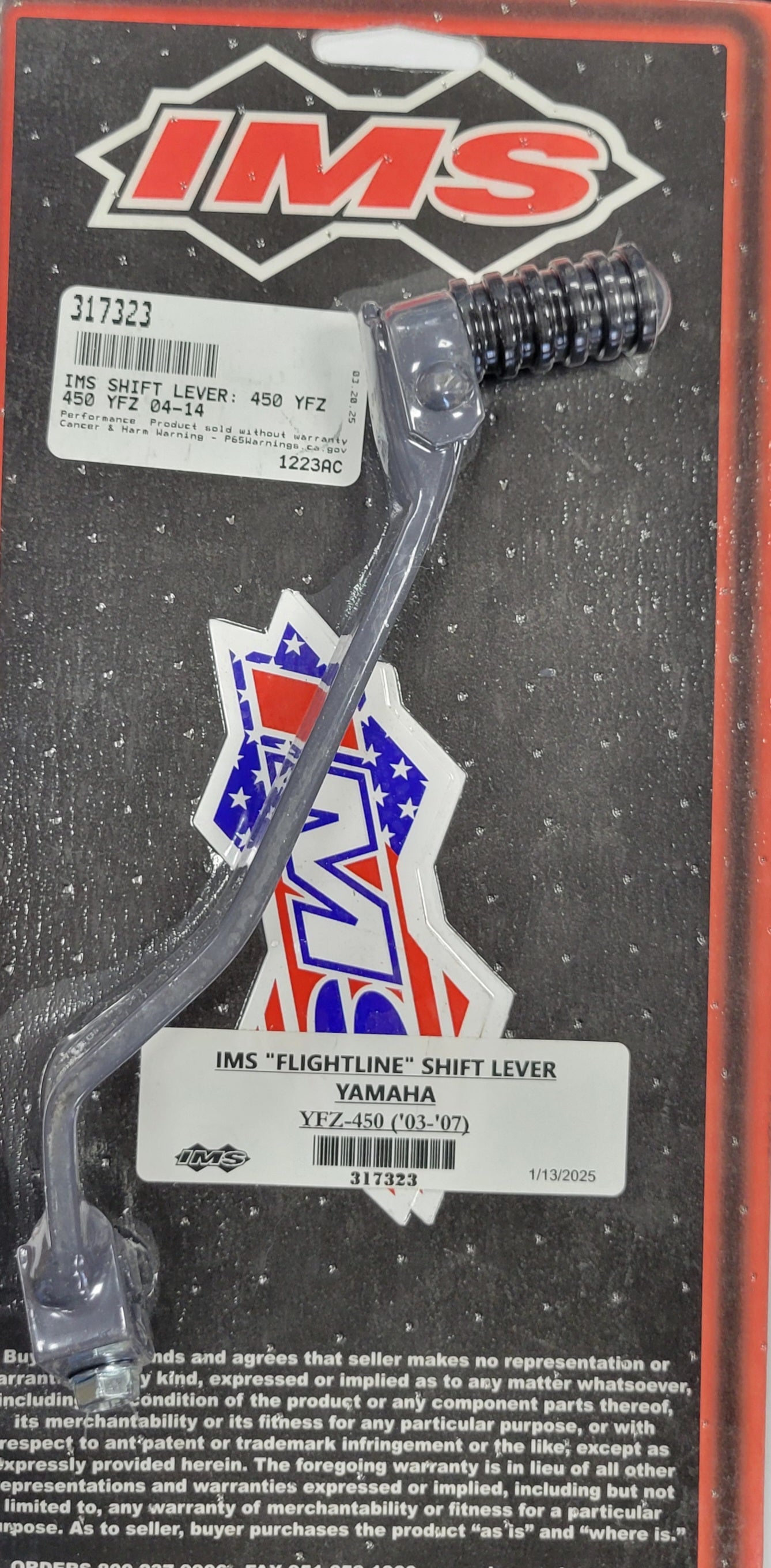 IMS FLIGHTLINE FOLDING SHIFTER LEVER 317323 2004-2014 YAMAHA YFZ450 YFZ450R