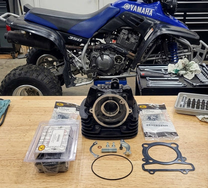 1987 - 2004 YAMAHA WARRIOR 350 YFM350 PORT & POLISHED BARE CYLINDER HEAD with  KIBBLEWHITE VALVES & SPRING KIT