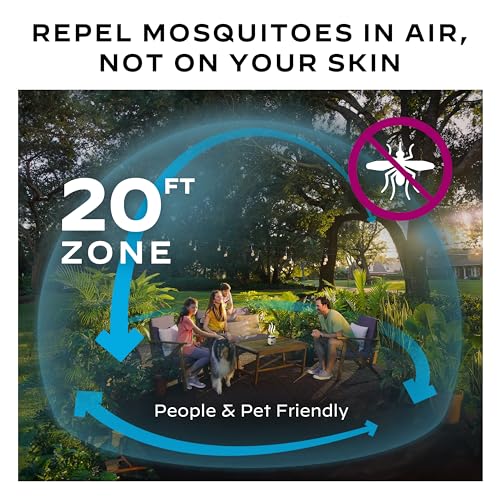Thermacell Patio Shield E55 Mosquito Repellent E-Series Rechargeable Repeller; 20' Mosquito Protection Zone; Includes 12-Hour Repellent Refill; No Spray, Flame or Scent; Bug Spray Alternative