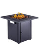 LEGACY HEATING 28in Propane Fire Pit Table, 50,000BTU Outdoor Gas Fire Pit, 2 in 1 Firepit Table w/Lid, Lava Rock, ETL Certified Steel Fire Table add Warmth to Parties on Backyard, Black