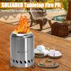 SOLEADER Tabletop Fire Pit with Stand,Low Smoke Camping Stove for Outdoor & Patio,Safe Burning Smokeless Firepit,Stainless Steel Stove Bonfire,Fueled by Pellets or Wood,Travel Bag Included 7.9 x 5.5in