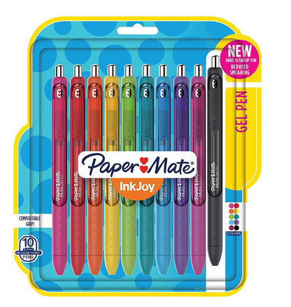 Paper Mate InkJoy Gel Pens, Medium Point, Assorted Colors, 10 Count