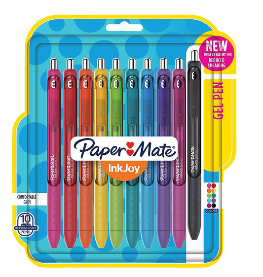 Paper Mate InkJoy Gel Pens, Medium Point, Assorted Colors, 10 Count