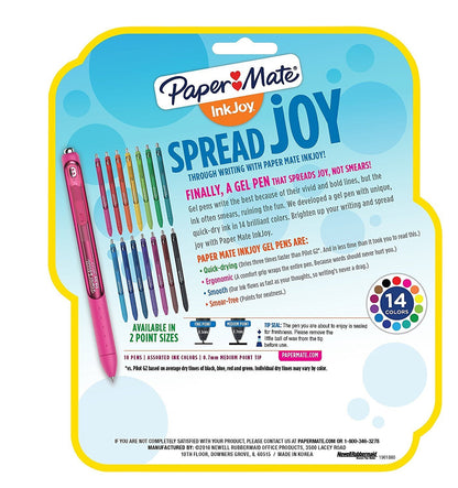 Paper Mate InkJoy Gel Pens, Medium Point, Assorted Colors, 10 Count