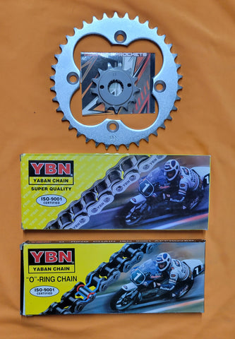 FRONT & REAR CHAIN SPROCKET COMBO FOR 2005-2014 HONDA TRX400EX / TRX400X