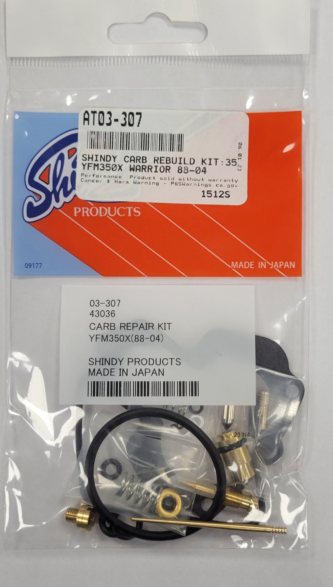REBUILDERS CHOICE Shindy Carburetor Rebuild Kit 03-307 & CUSTOM JETTING 1988-2004 Yamaha Warrior 350
