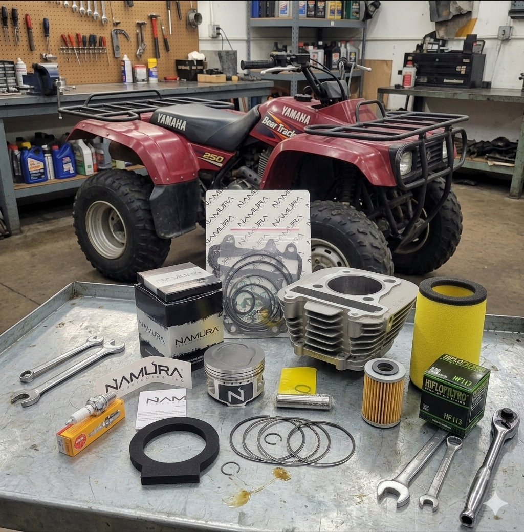 1999 - 2004 YAMAHA BEAR TRACKER 250 YFM250 PISTON CYLINDER TOP END REBUILD KIT ATV QUAD