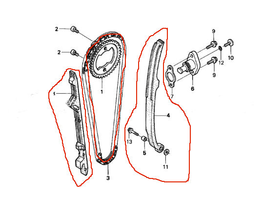 OEM TIMING CHAIN REBUILD KIT FOR 1999-2007 HONDA TRX400EX / 2008-2014 TRX400X SPORTRAX