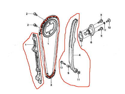 OEM TIMING CHAIN REBUILD KIT FOR 1999-2007 HONDA TRX400EX / 2008-2014 TRX400X SPORTRAX