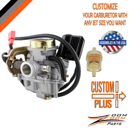 CUSTOM PLUS CARBURETOR CARB FOR ROKETA GY6 50 50cc SCOOTER MOPED