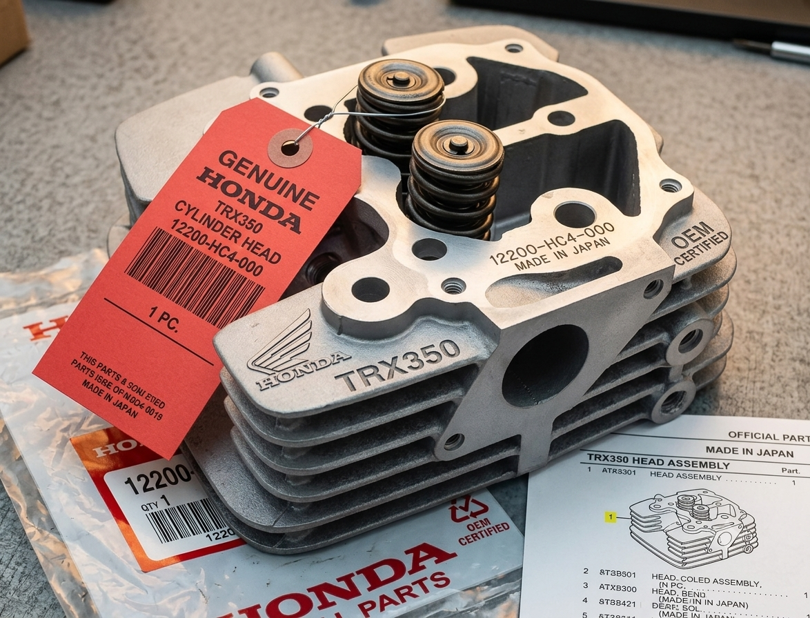 2000 - 2006 HONDA TRX 350 TRX350 RANCHER TE/TM/FE USED OEM CYLINDER HEAD VALVE ASSEMBLY