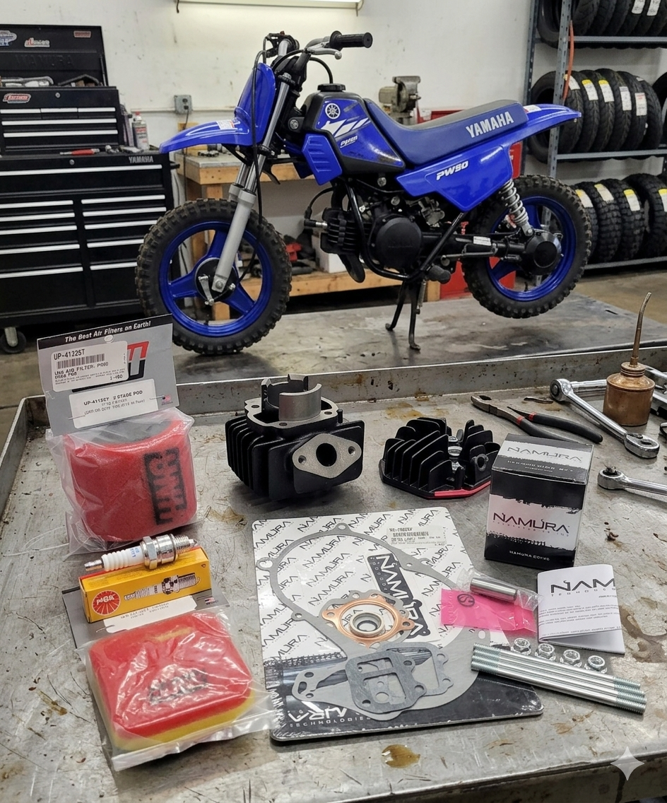 1981 - 2009 YAMAHA PW50 PW 50 PEEWEE PISTON CYLINDER HEAD KIT SET KIDS 2 STROKE DIRT PIT BIKE