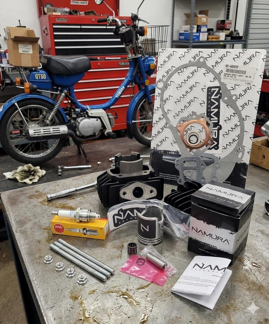 1979 - 1987 YAMAHA QT50 QT 50 PISTON CYLINDER HEAD KIT SET 2 STROKE SCOOTER MOPED