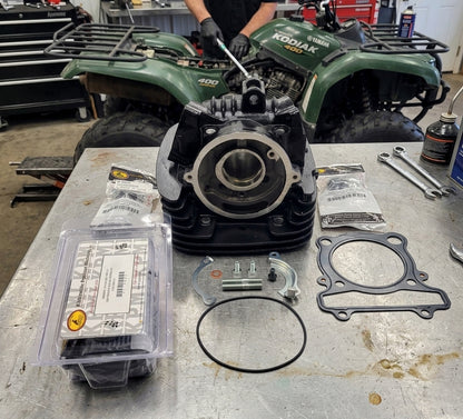 1993 - 1999 YAMAHA KODIAK 400 YFM400 PORT & POLISHED BARE CYLINDER HEAD with  KIBBLEWHITE VALVES & SPRING KIT