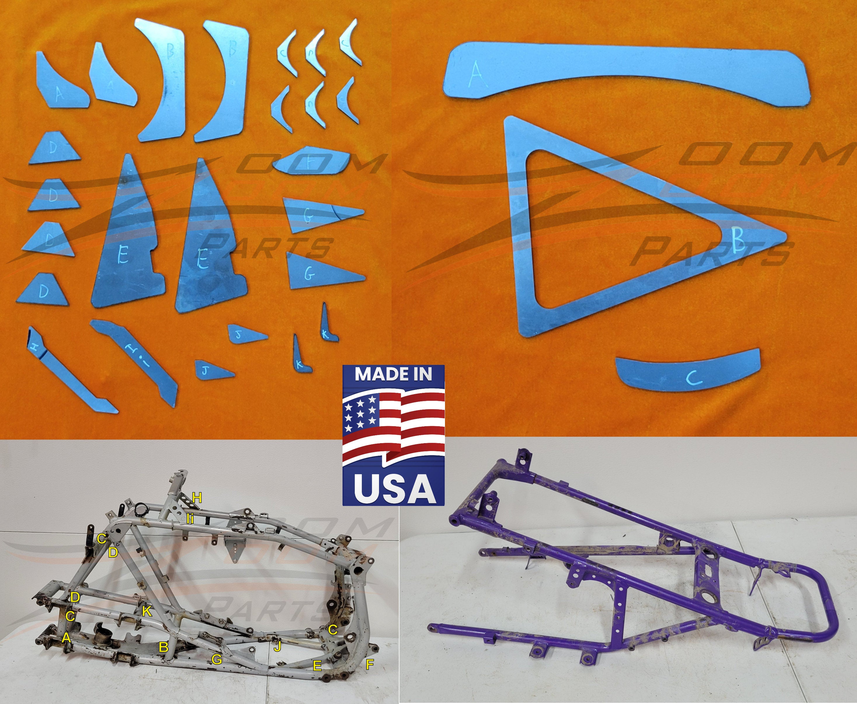MAIN & SUB FRAME GUSSET KIT COMBO FOR 1999-2014 HONDA TRX400EX