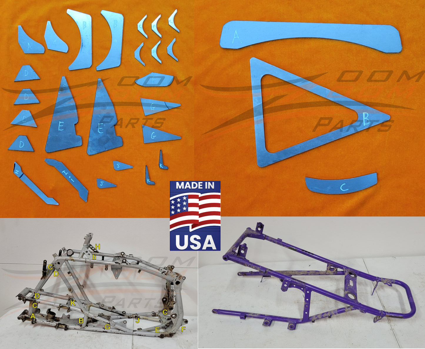 MAIN & SUB FRAME GUSSET KIT COMBO FOR 1999-2014 HONDA TRX400EX TRX400X UPGRADED VERSION XC/MX