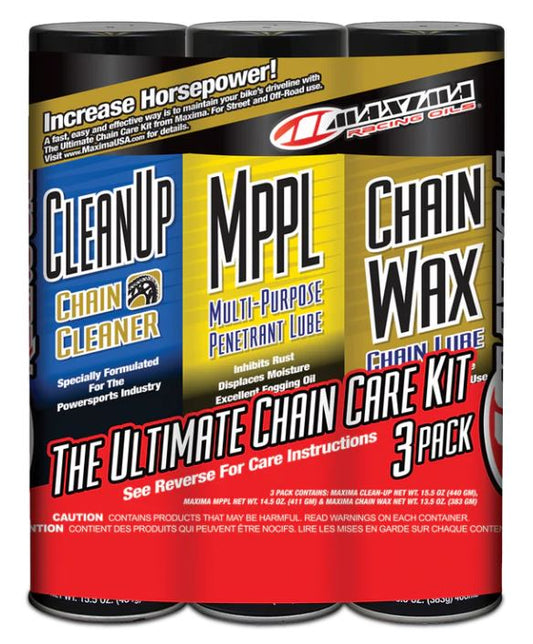 Maxima Chain Care Combo Kit Chain Wax Cleaner & Lube 70-749203