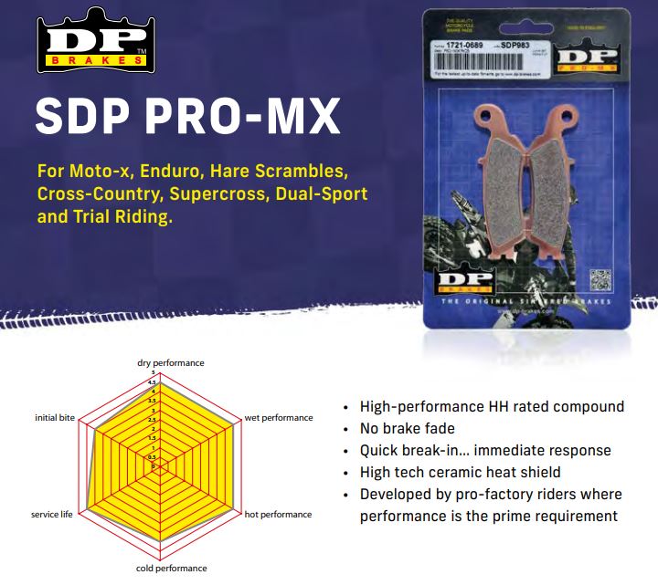 DP Pads Front & Rear set For 1989-2004 Yamaha Warrior 350 SDP107 (2) SDP811 COMBO
