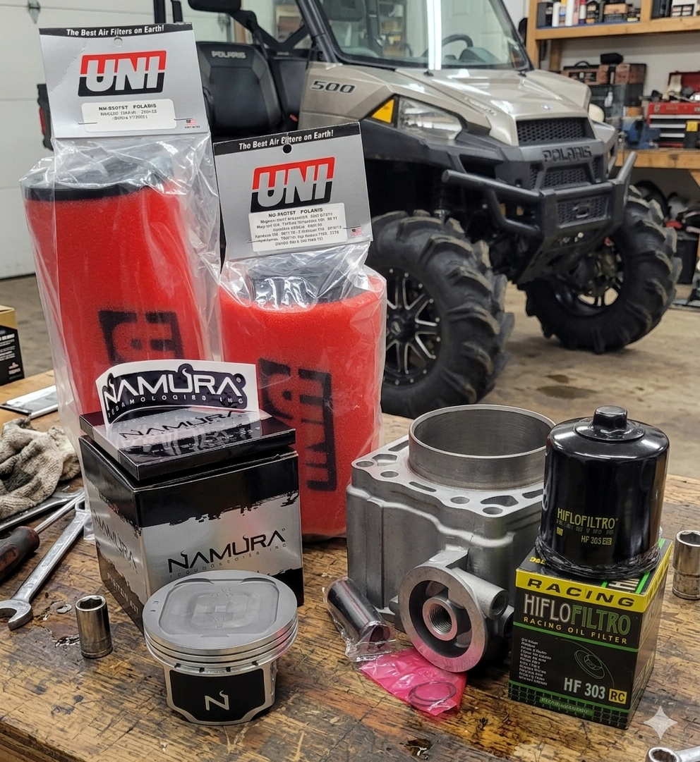 1999 - 2012 POLARIS RANGER 500 510cc BIG BORE PISTON CYLINDER TOP END REBUILD KIT 2x4 4x4 UTILITY ATV QUAD