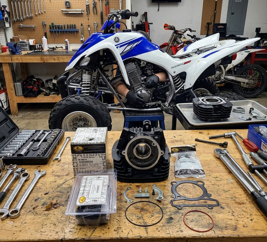 2004 - 2011 YAMAHA RAPTOR 350 YFM350 PORT & POLISHED BARE CYLINDER HEAD with  KIBBLEWHITE VALVES & SPRING KIT