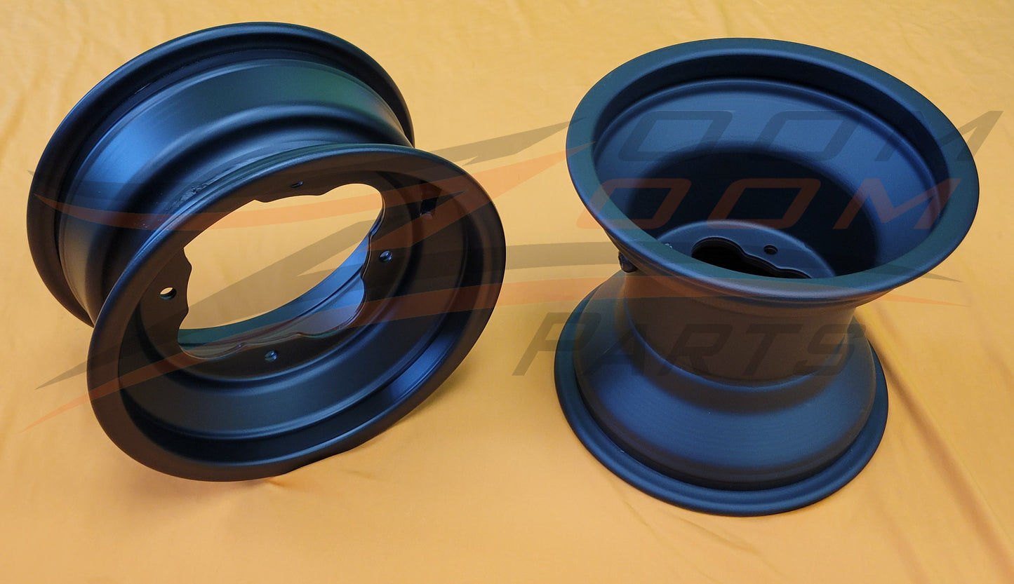 MATTE BLACK ALUMINUM FRONT & REAR WHEELS FOR YAMAHA MODELS 10X5 / 9X8