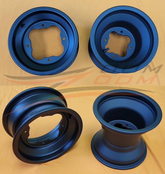MATTE BLACK ALUMINUM FRONT & REAR WHEELS FOR YAMAHA MODELS 10X5 / 9X8