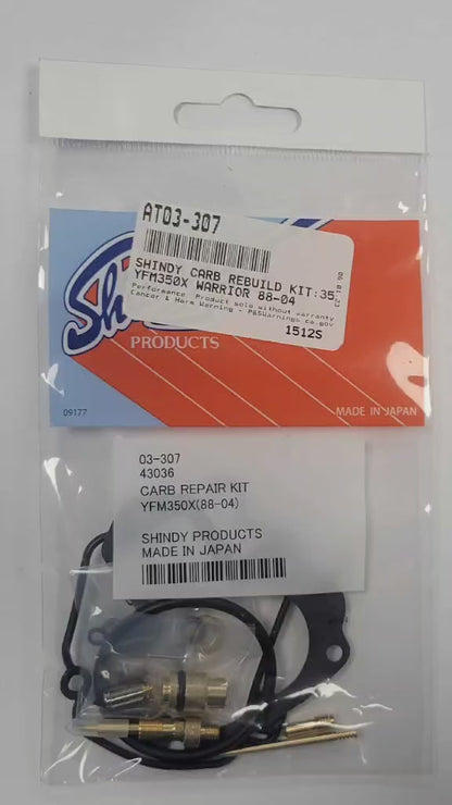 Shindy Carburetor Rebuild Kit 03-307 1988-2004 Yamaha Warrior 350