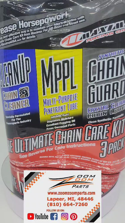 Maxima Chain Care Combo Kit Chain Wax Cleaner & Lube 70-749203