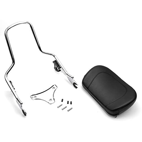 Detachable Rear Passenger Sissy Bar Backrest Pad for Harley Road Glide Street Touring Road King Electra Glide 2009-2022 (chrome)
