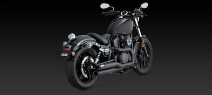 Vance & Hines Twin Slash Staggered Exhaust Black 48531