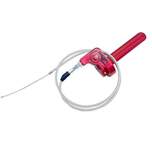 Throttle Grip Motorcycle 22mm CNC Aluminum Quick Twister Throttle Cable for CRF50 CRF70 70 110 70CC 110CC IRBIS 125 250 Dirt Pit Bike Accessories (red)