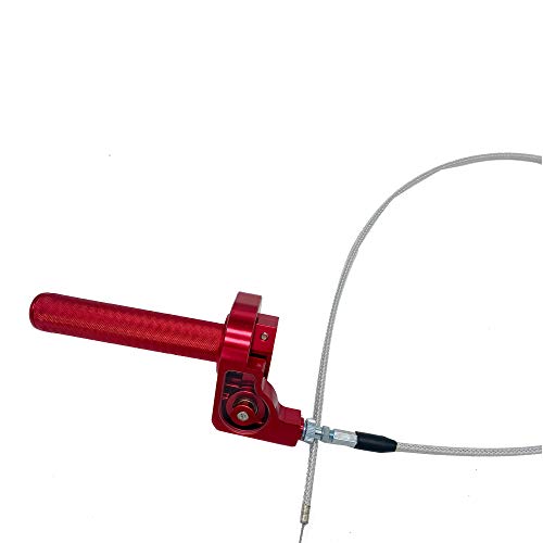 Throttle Grip Motorcycle 22mm CNC Aluminum Quick Twister Throttle Cable for CRF50 CRF70 70 110 70CC 110CC IRBIS 125 250 Dirt Pit Bike Accessories (red)