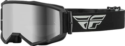 Fly Racing Zone Goggles (Grey/Black W/Silver Mirror/Smoke Lens, Adult)