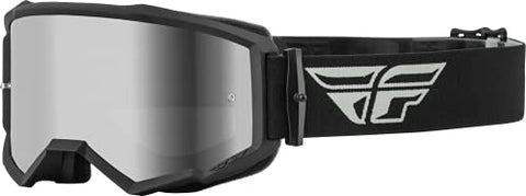 Fly Racing Zone Goggles (Grey/Black W/Silver Mirror/Smoke Lens, Adult)