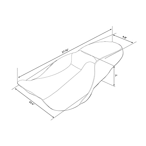 C.C. RIDER Leather Rider Passenger Seat - Hexagon Stitching for Harley Davidson Touring Road King Street Glide Road Glide Electra Glide CVO 2009-2021 Black Red